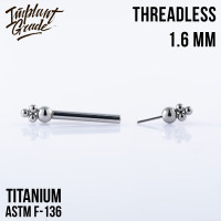 Штанга для пирсинга груди безрезьбовая Lucy 1.6 мм (14 G)