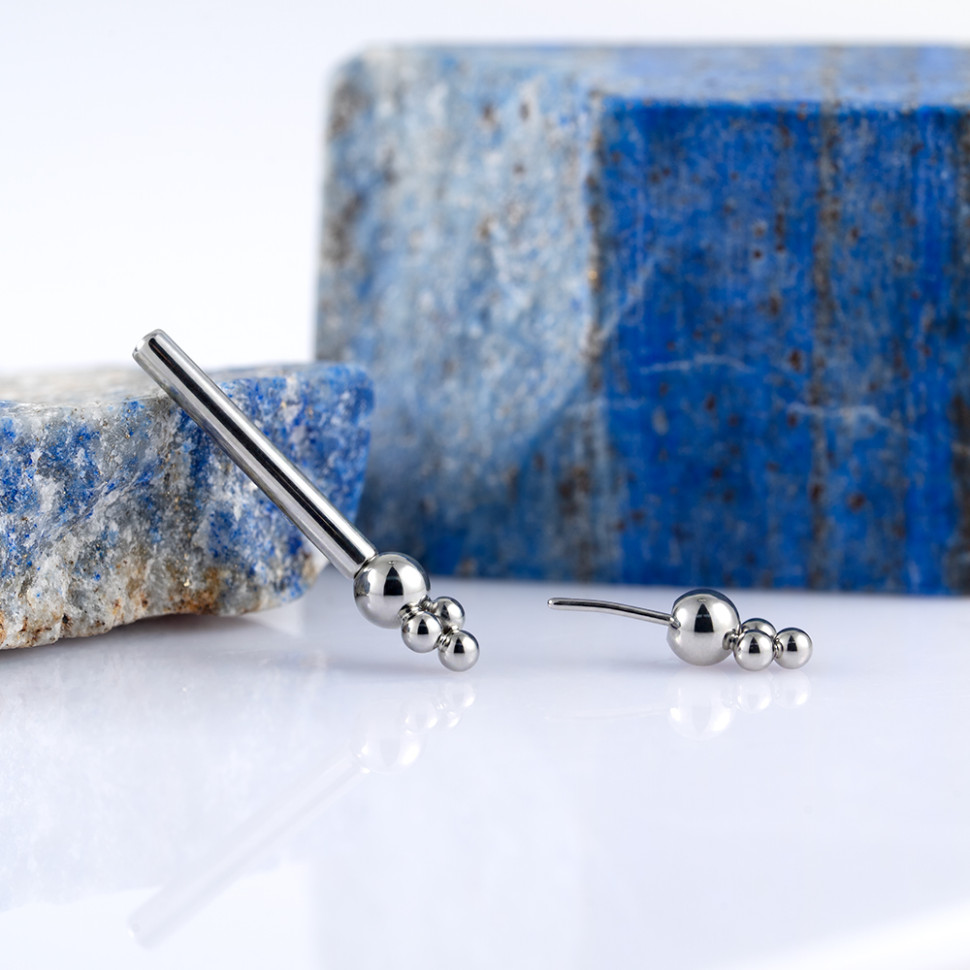 Штанга для пирсинга груди безрезьбовая Lucy 1.6 мм (14 G)