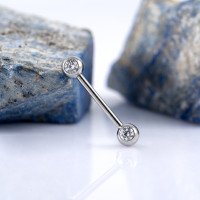 Штанга для пирсинга груди безрезьбовая Bright 1.2 мм (16 G)