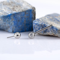 Штанга для пирсинга груди безрезьбовая Bright 1.2 мм (16 G)