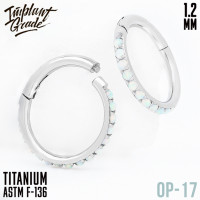 Кольцо-кликер Twilight с опалом 1.2 мм (16 G)