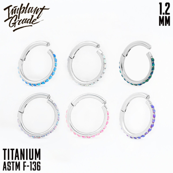 Кольцо-кликер Twilight с опалом 1.2 мм (16 G)