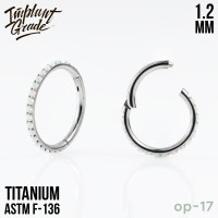 Кольцо-кликер Twilight с опалом 1.2 мм (16 G)