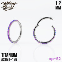 Кольцо-кликер Twilight с опалом 1.2 мм (16 G)