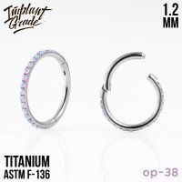 Кольцо-кликер Twilight с опалом 1.2 мм (16 G)