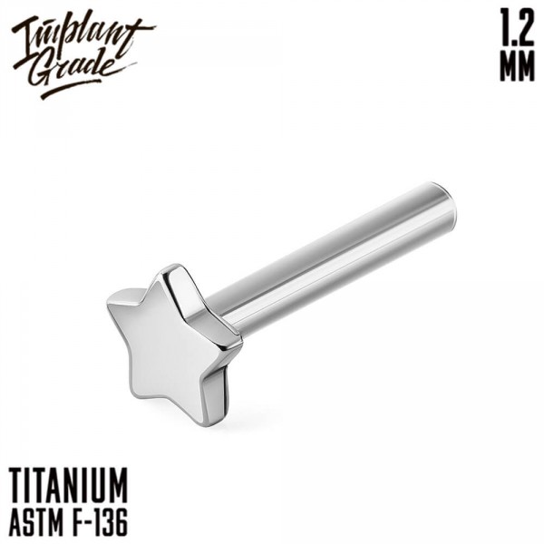 Ножка лабрета для пирсинга Star 1.2 мм (16 G)