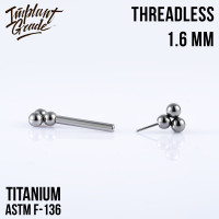 Штанга для пирсинга груди безрезьбовая Trinity 1.6 мм (14 G)