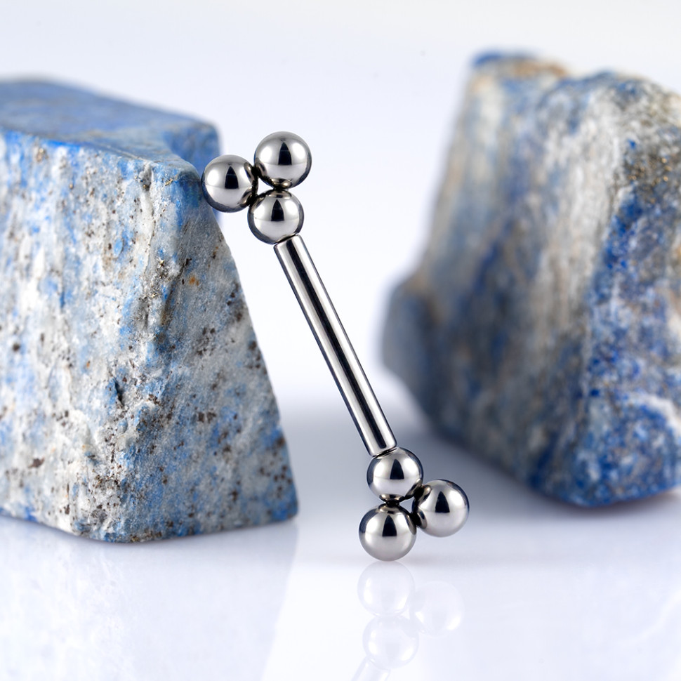 Штанга для пирсинга груди безрезьбовая Trinity 1.6 мм (14 G)