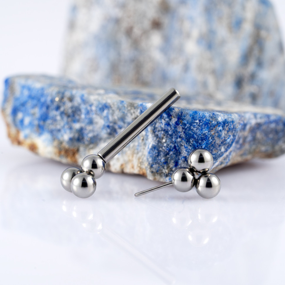 Штанга для пирсинга груди безрезьбовая Trinity 1.6 мм (14 G)