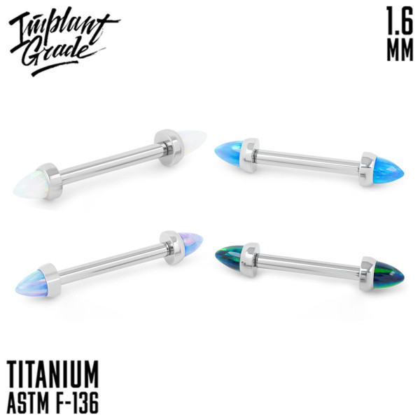 Штанга для пирсинга груди Pikes Opal 1.6 мм (14 G)