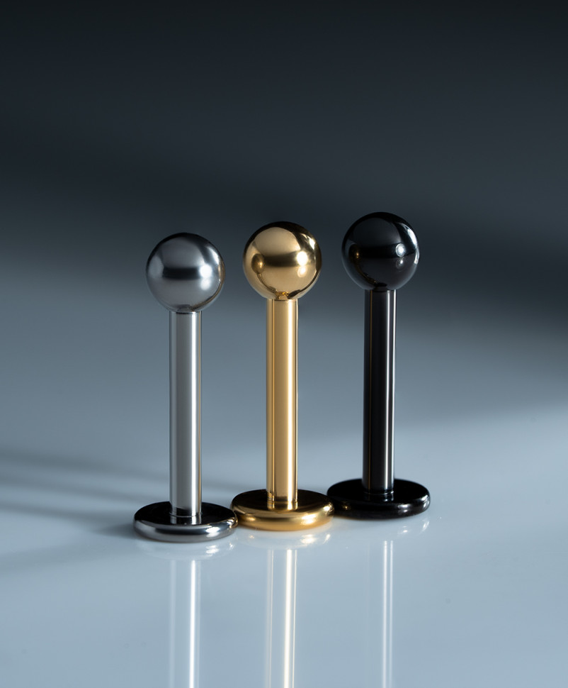 Лабрет для пирсинга Gold 1.2 мм (16 G)