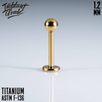 Лабрет для пирсинга Gold 1.2 мм (16 G)