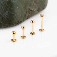 Лабрет для пирсинга Gold 1.2 мм (16 G)