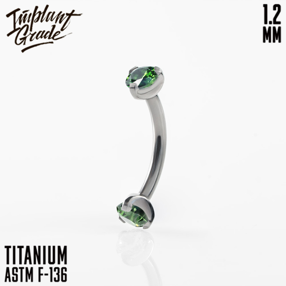 Микробанан для пирсинга Gem 1.2 мм (16 G)