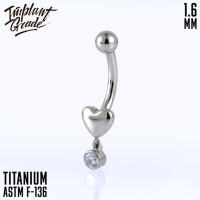 Банан Pendant Heart 1.6 мм (14G) 