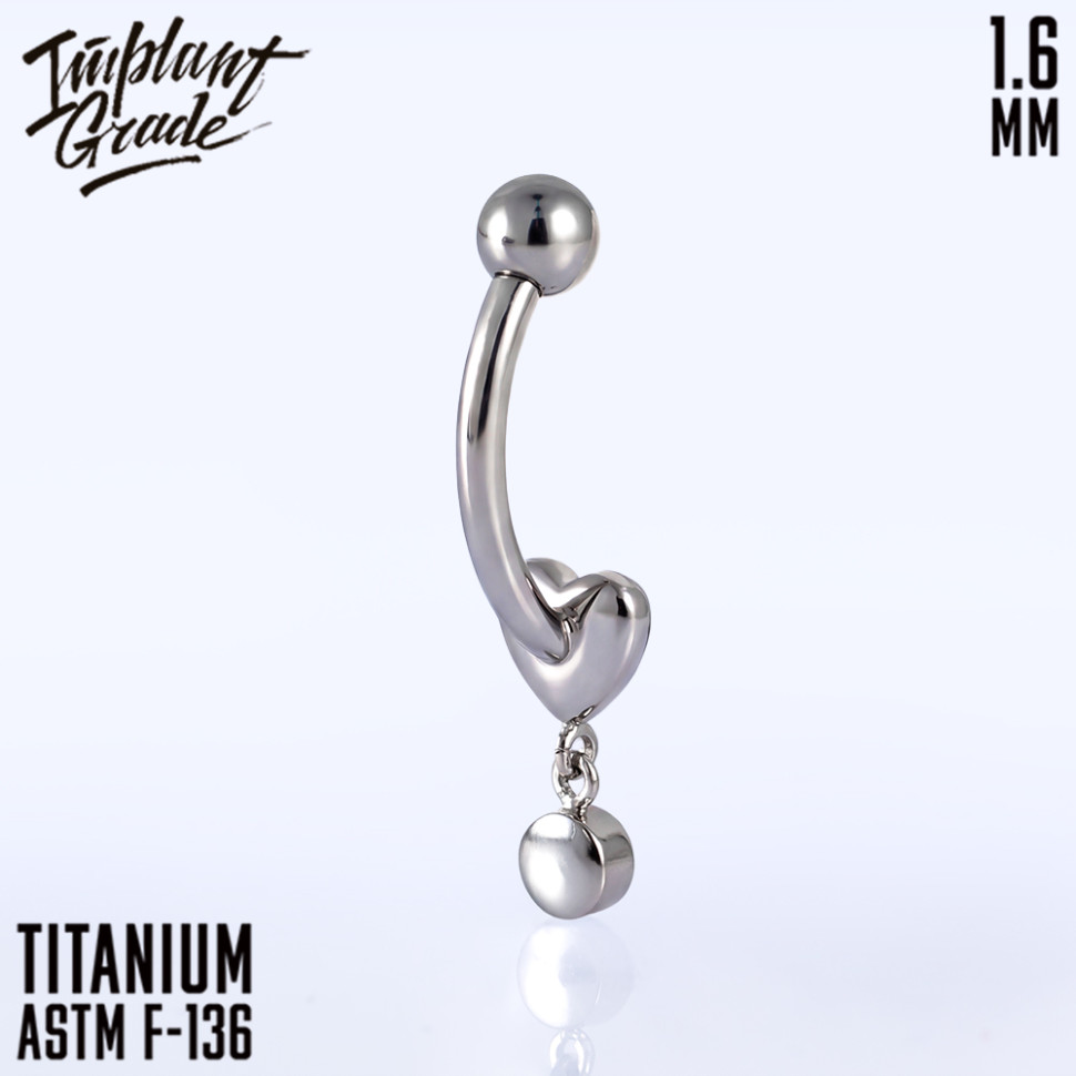 Банан Pendant Heart 1.6 мм (14G) 