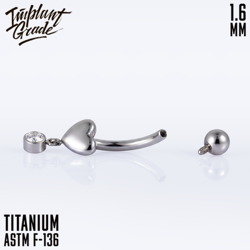 Банан Pendant Heart 1.6 мм (14G) 