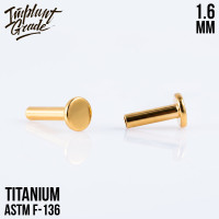 Ножка лабрета для пирсинга Gold 1.6 мм (14 G)