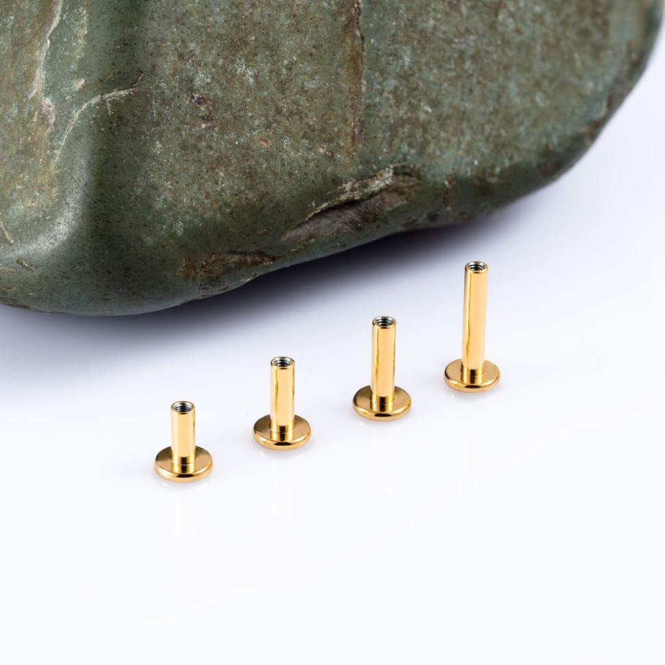 Ножка лабрета для пирсинга Gold 1.6 мм (14 G)