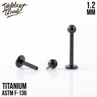 Лабрет для пирсинга Black 1.2 мм (16 G)