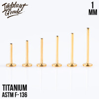 Ножка лабрета для пирсинга Gold 1 мм (18 G), основа 4 мм 