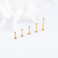 Ножка лабрета без резьбы Gold mini 1.2 мм (16 G), основа 2.5 мм