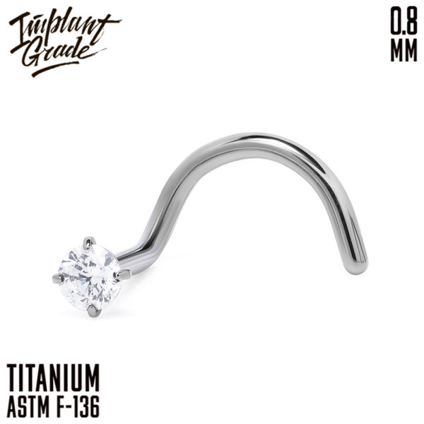 Нострил с кристаллом 4 лапки 0.8 мм (20 G)