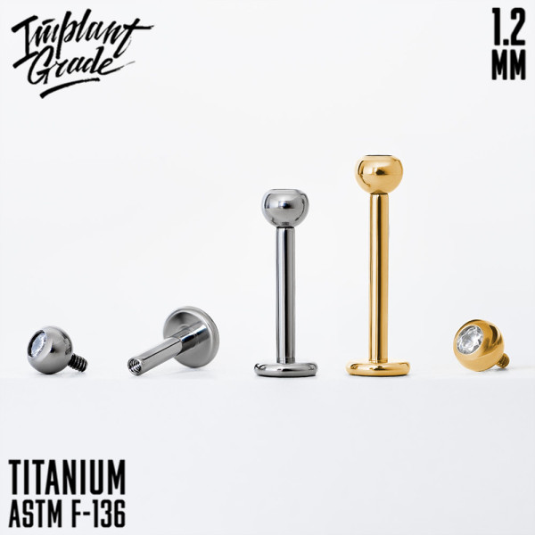 Лабрет для пирсинга Crystal 1.2 мм (16 G)