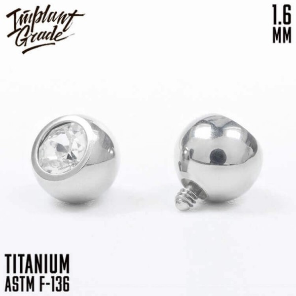 Накрутка шар с фианитом 1.6 мм