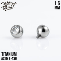 Накрутка шар с фианитом 1.6 мм