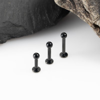 Лабрет для пирсинга Black 1.6 мм (14 G)