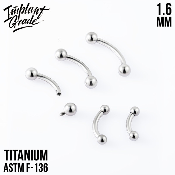 Микробанан для пирсинга 1.6 мм (14 G)