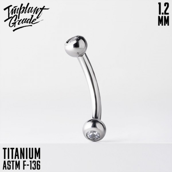 Микробанан для пирсинга Crystal 1.2 мм (16 G)