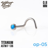 Улитка с опалом mini 0.8 мм (20G)