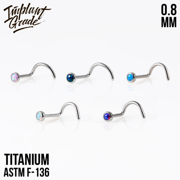 Улитка с опалом mini 0.8 мм (20G)