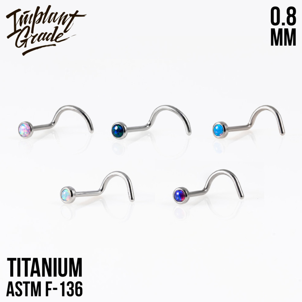 Улитка с опалом mini 0.8 мм (20G)