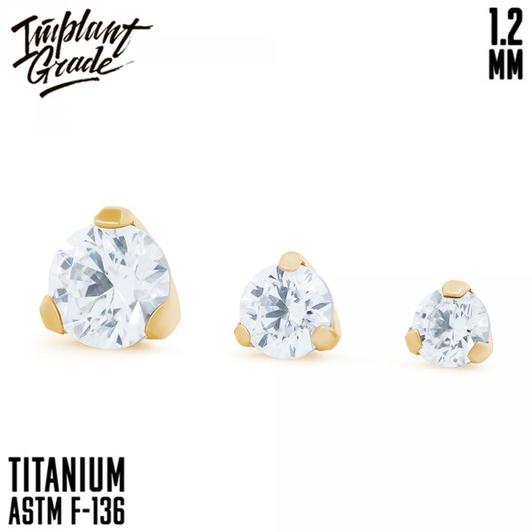 Накрутка Фианит Gold 1.2 мм