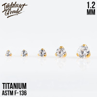 Накрутка Фианит Gold 1.2 мм