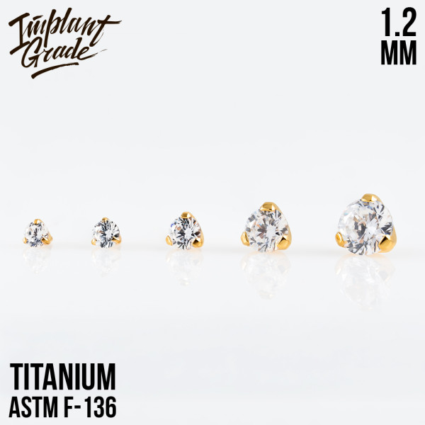 Накрутка Фианит Gold 1.2 мм