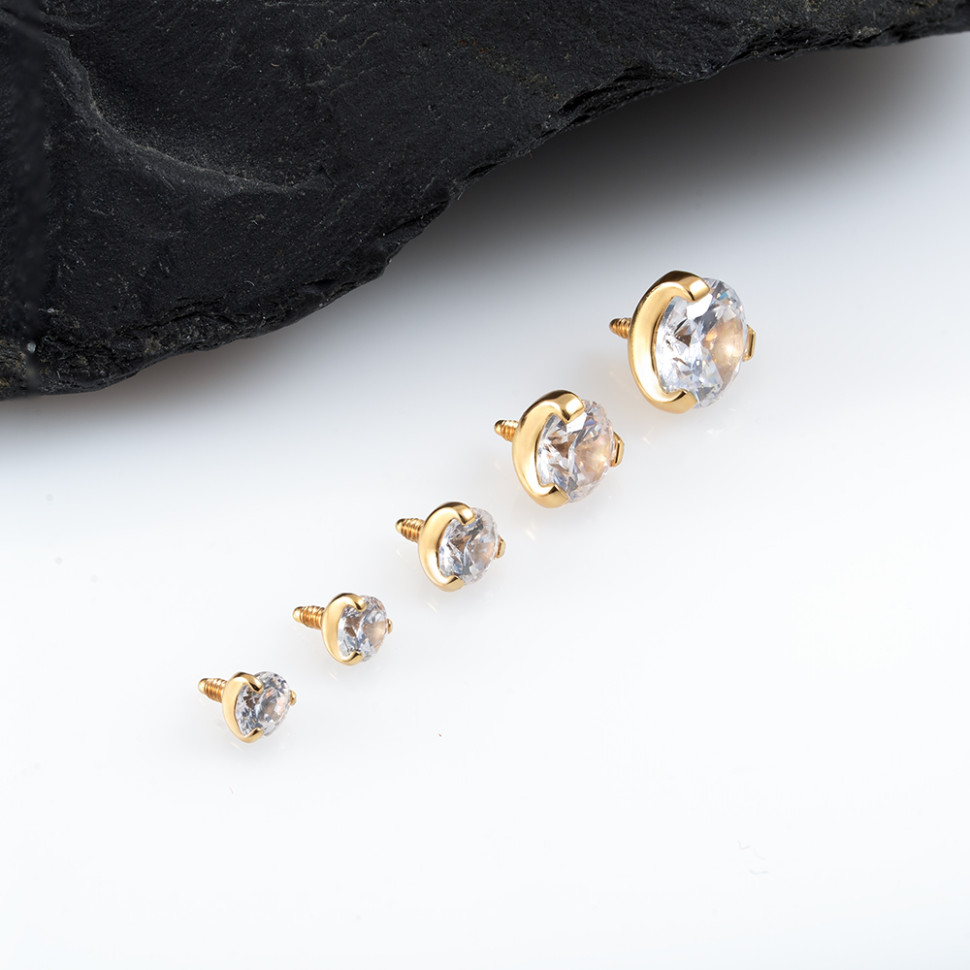 Накрутка Фианит Gold 1.2 мм