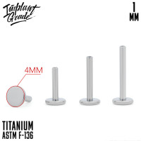 Ножка лабрета для пирсинга 1 мм (18 G), основа 4 мм