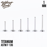 Ножка лабрета для пирсинга 1 мм (18 G), основа 4 мм