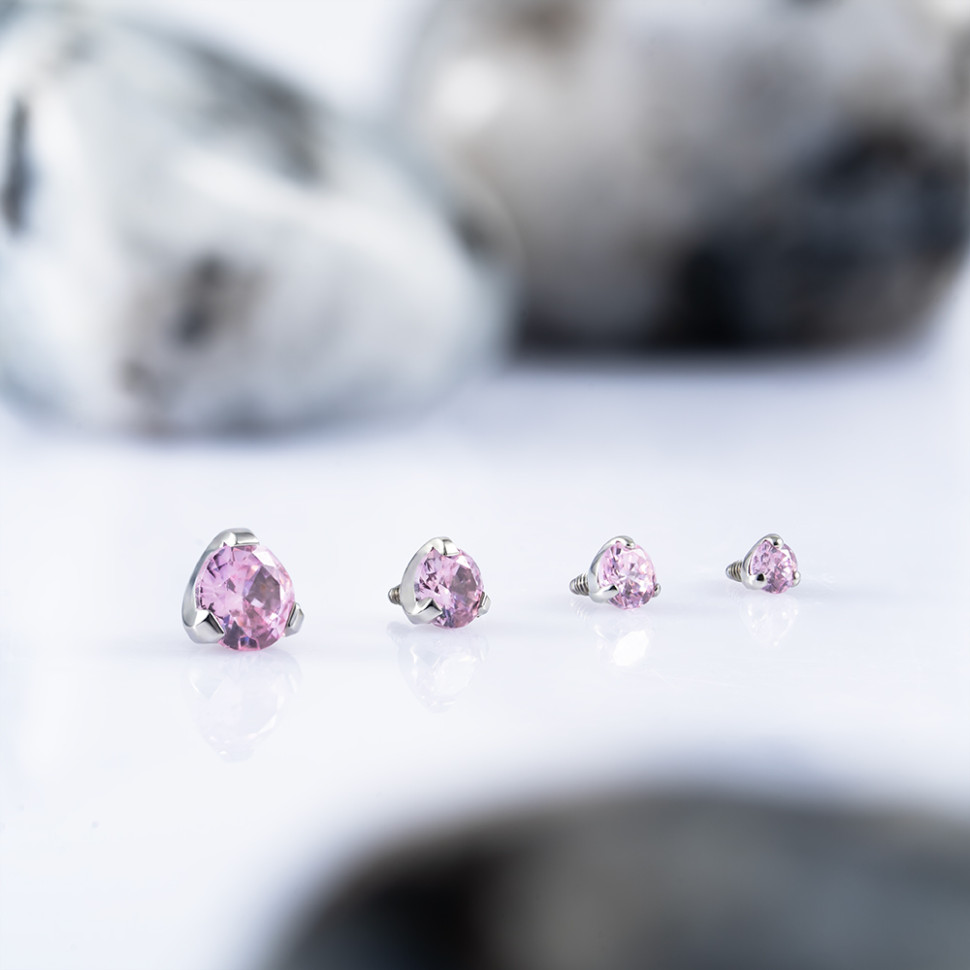 Накрутка Фианит Pink 1.2 мм