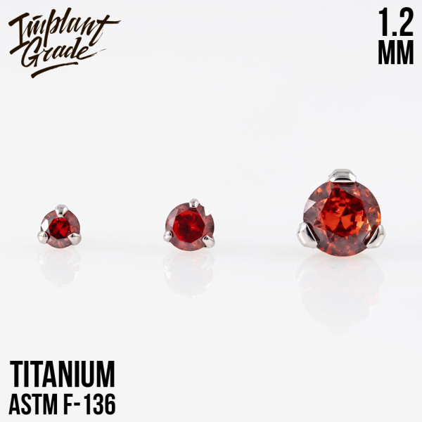 Накрутка Фианит Garnet 1.2 мм