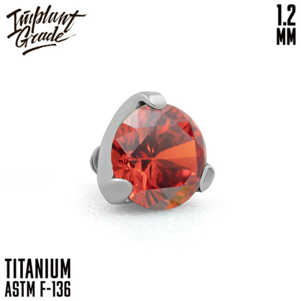 Накрутка Фианит Garnet 1.2 мм