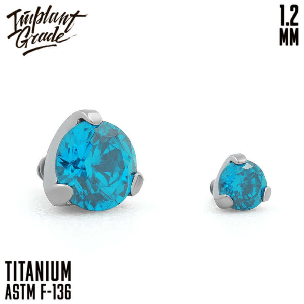 Накрутка Фианит Blue Zircon 1.2 мм