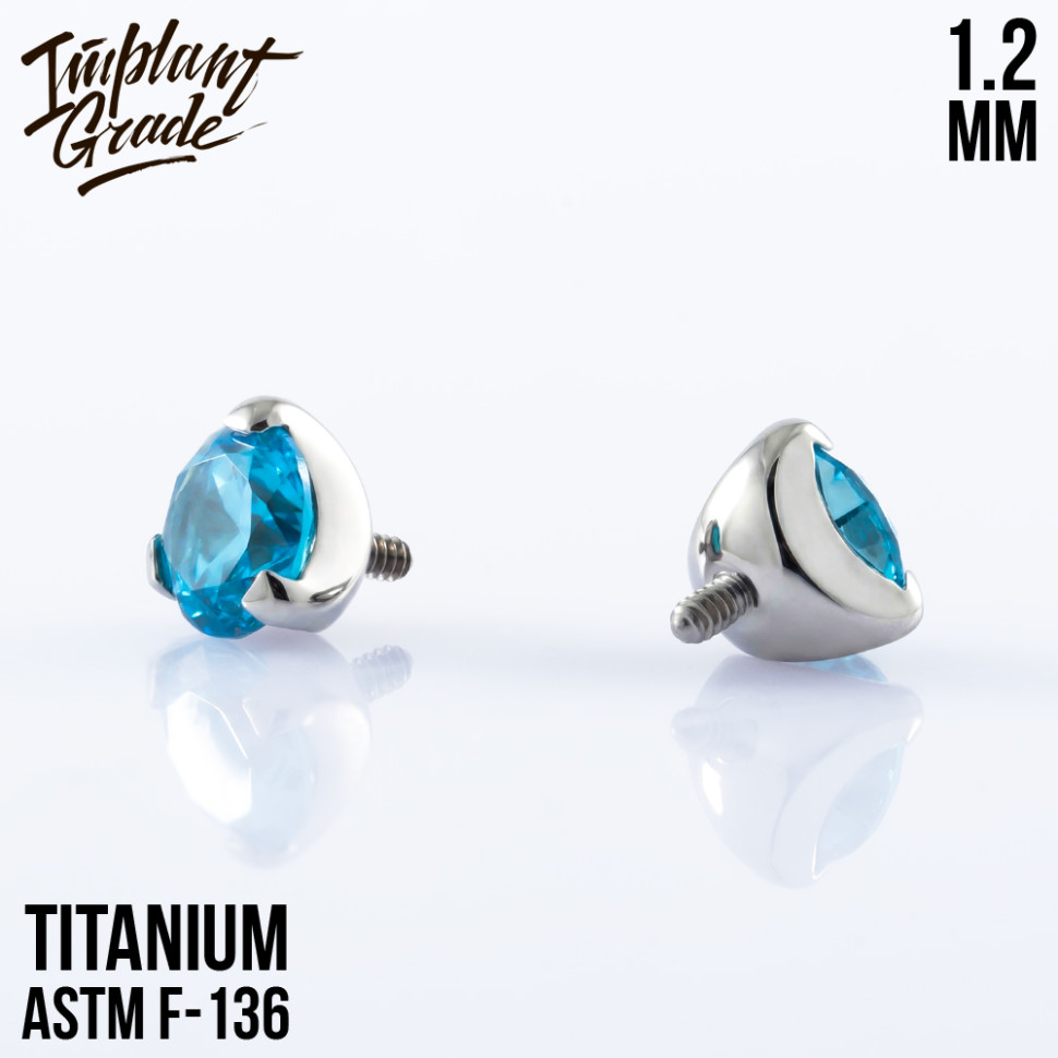 Накрутка Фианит Blue Zircon 1.2 мм