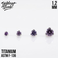 Накрутка Фианит Amethyst 1.2 мм