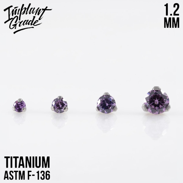 Накрутка Фианит Amethyst 1.2 мм