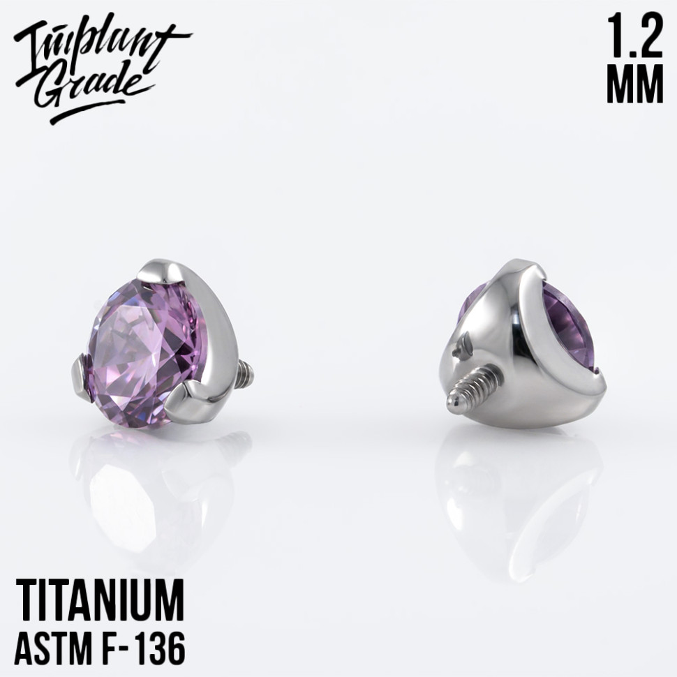 Накрутка Фианит Amethyst 1.2 мм